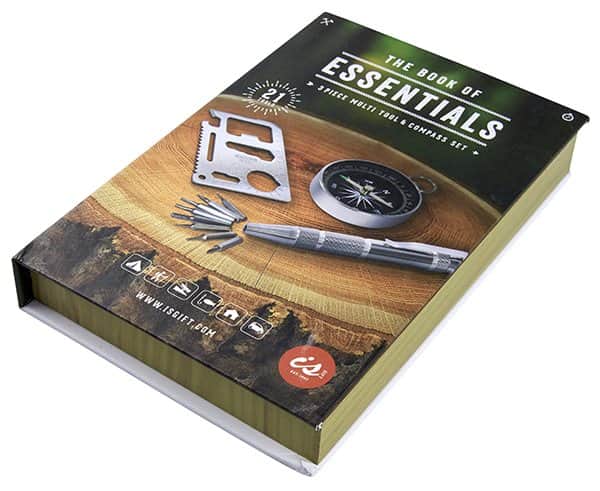 ESSENTIALS ערכת השרדות במארז ספר סגור