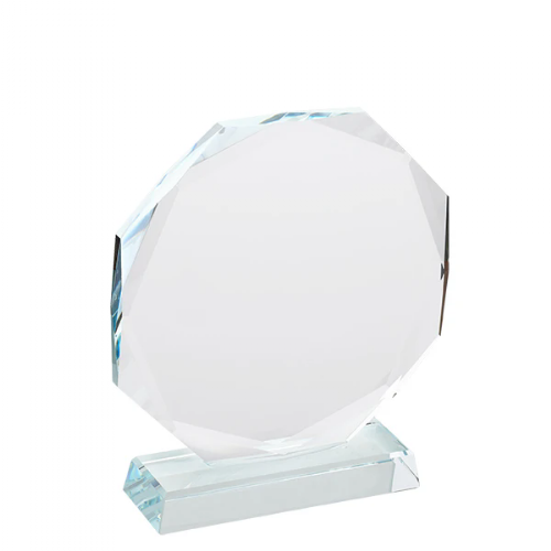 מגן הוקרה מזכוכית קריסטל עם בסיס כולל חריטה