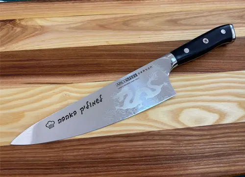 סכין שף ארקוסטיל Dragon  20 סמ להב עם חריטה אישית