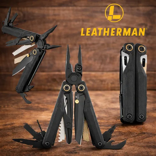 אולר רב תכליתי לדרמן WAVE ALPHA – שחור עם חריטה אישית